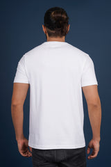 Men's White Lycra Single Jersey Round Neck T-shirt