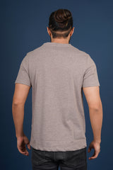 Men's Brown Melange round neck t-shirt