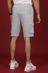 Men's Grey Melange Cargo Shorts