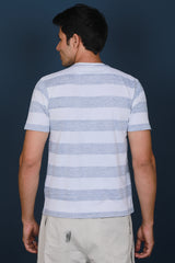 Men's White Single Jersey Printed Round Neck T-shirt