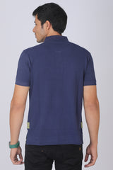 Men's Navy Core Lycra Pique Polo T-shirt