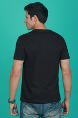 Men's Black OE  Round Neck T-shirt with Logo