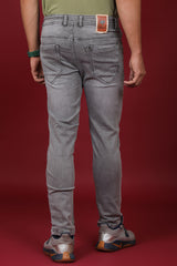 Men's Grey Denim Slim Fit Hexa-9005-1 Jean