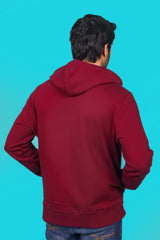 Men's Burgundy Hooded Jacket