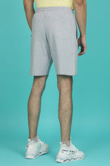 Men's Grey Melange Raw Edge Shorts