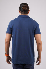 Men's Navy Core Lycra Pique Polo T-Shirt