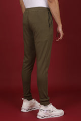 Men's Ivy Green Solid Joggers with Logo