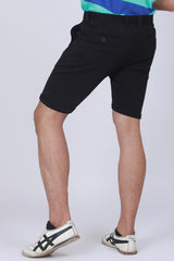 Men's Black Solid Single Jersey Shorts