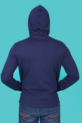 Men's Navy Hooded Jacket with Logo