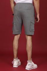 Men's Anthra Melange Cargo Shorts with logo