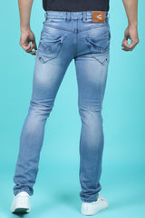 Men's Light Blue Denim Slim Fit SQLC-5382-2 Jean