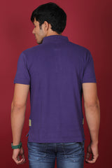 Men's Purple Core Lycra Pique Polo T-shirt