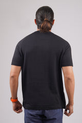 Men's Black/Grey striped round neck t-shirt