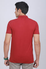 Men's Bordeaux Lycra Pique Polo T-shirt