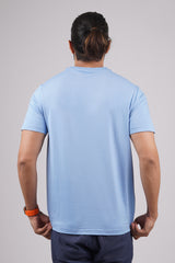 Men's Kentucky Blue Lycra Single Jersey Round Neck T-shirt