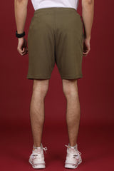 Men's Ivy Green Solid Shorts with Logo