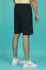 Men's Black Cargo Shorts with logo