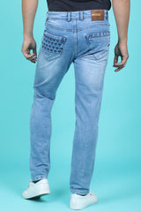 Men's Light Blue Denim Slim Fit Trend-6505 Jeans