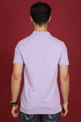 Men's Lavender Enzyme Wash Pique Polo T-shirt