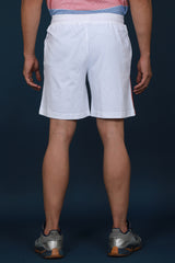 Men's White Solid Sport Shorts