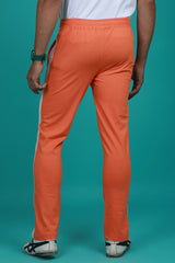 Men's Orange Solid Sports Track Pant