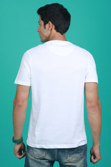 Men's White OE  Round Neck T-shirt