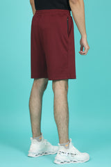 Men's Tawny Port Solid Shorts with Logo