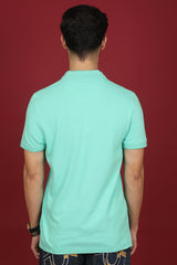 Men's Mint Enzyme Wash Pique Polo T-shirt