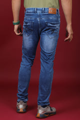 Men's Denim Blue Slim Fit Hexa-9000 Jean