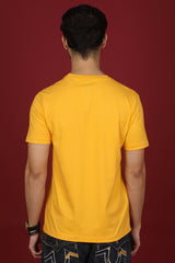 Men's Amber Lycra Single Jersey Round Neck T-shirt with Logo