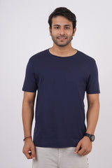 Men's Black Iris Pima Cotton Single Jersey Round Neck T-shirt