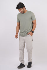 Men's Sage Pima Cotton Single Jersey Round Neck T-shirt