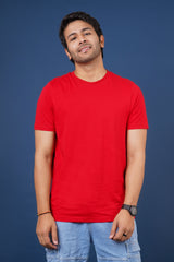 Men's Tango Red Pima Cotton Single Jersey Round Neck T-shirt