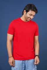 Men's Tango Red Pima Cotton Single Jersey Round Neck T-shirt