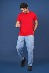 Men's Tango Red Pima Cotton Single Jersey Round Neck T-shirt