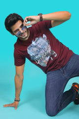 Men's Zinfandel Pima Cotton Single Jersey Round Neck T-shirt Digital Print