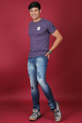 Men's Dark Blue Denim Slim Fit MD-7206-1 Jean