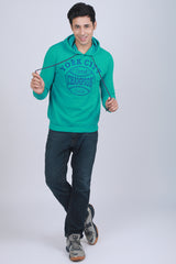 Men's Turquoise Hooded Jacket