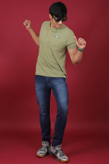 Men's Blue Denim Slim Fit Crux-5043-1 Jeans