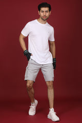 Men's Grey Melange Cargo Shorts