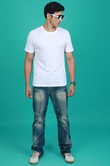 Men's White OE  Round Neck T-shirt