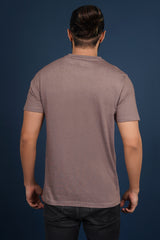 Men's Iron Brown Melange Round Neck T-Shirt