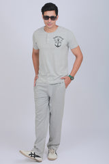 Men's Grey Melange Single Jersey Lounge Wear