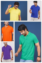 Pack of 5 Core Pique Polo T-Shirts With Pocket