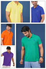 Pack of 5 Core Pique Polo T-Shirts With Embroidered Logo