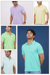 Pack of 5 Core Pique Polo T-Shirts With Embroidered Logo