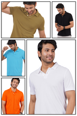 Pack of 5 Core Pique Polo T-Shirts