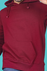 Men's Burgundy Hooded Jacket