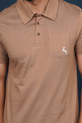 Men's Olive Steen single jersey polo t-shirt with pocket