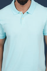 Men's Aqua Core Lycra Pique Polo T-shirt